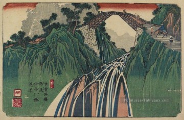 No 41 Vue éloignée du pont de Kanagawa près de la gare de Nojiri Keisai Peinture à l'huile